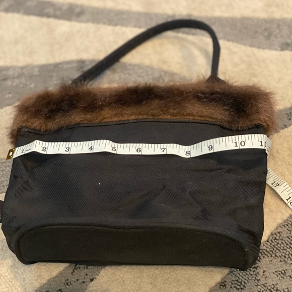 Murval black tote bag with faux fur trim- perfect for the holidays! - Picture 6 of 6